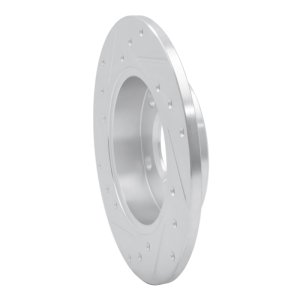 Audi A4 Quattro Brake Rotor (1) - Rear Right - R1 Concepts - Drilled & Slotted - Silver - `02-`06